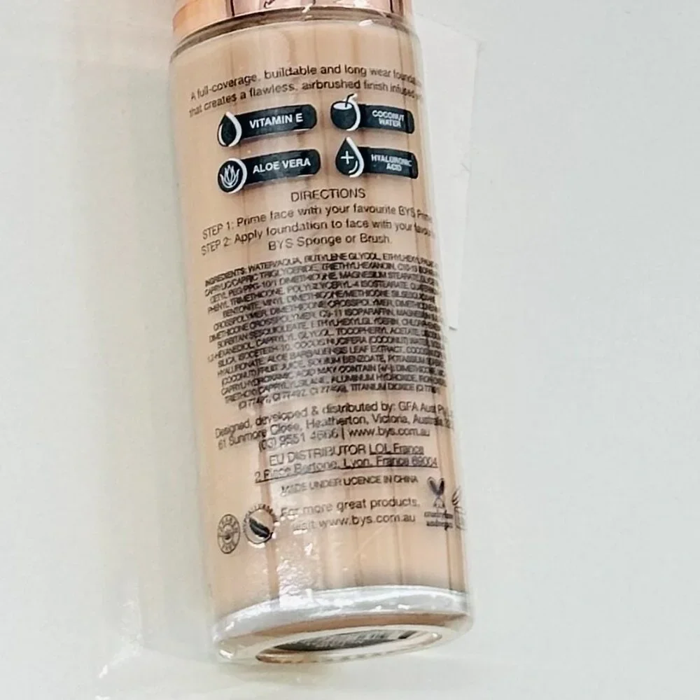 NEW! BYS Full Coverage Foundation Hyaluronic Acid Fair Neutral Nourishing & Hydr